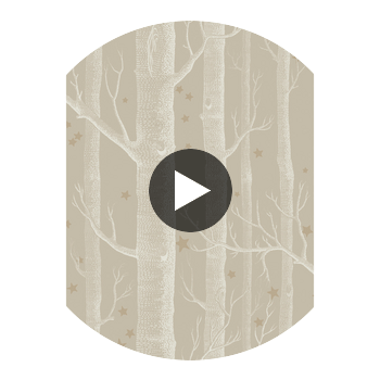 Woods & Stars - Linen  By Cole & Son | Cole & Son Whimsical | Novelty Wallcovering Print Circular Swatch | DW