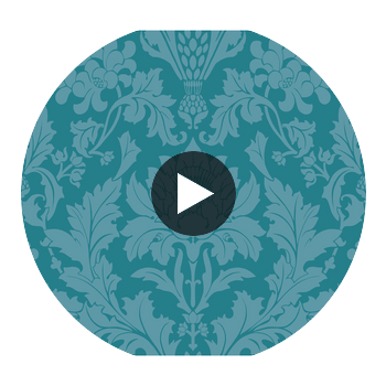 Fonteyn - Teal Teal By Cole & Son | Cole & Son Mariinsky Damask |  Wallcovering Print Circular Swatch | DW