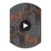 Safari Dance - Charcoal & Reds Multi By Cole & Son | Cole & Son Ardmore |  Wallcovering Print Circular Swatch | DW