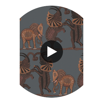 Safari Dance - Charcoal & Reds Multi By Cole & Son | Cole & Son Ardmore |  Wallcovering Print Circular Swatch | DW
