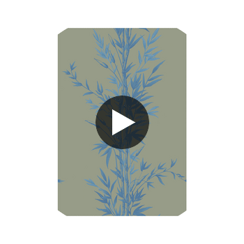 Bamboo - Blue On Khaki  By Cole & Son | Cole & Son Archive Anthology |Botanical & Floral  Wallcovering Print Circular Swatch | DW