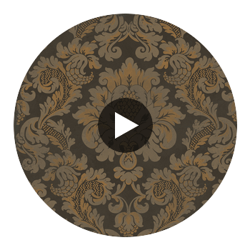 Stravinsky - Charcoal & Bronze Taupe By Cole & Son | Cole & Son Mariinsky Damask |  Wallcovering Print Circular Swatch | DW
