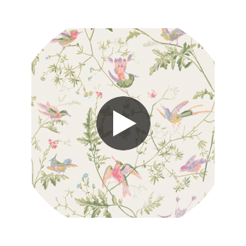 Hummingbirds - Soft Multi-Colour  By Cole & Son | Cole & Son Selection Of Hummingbirds |Animal/Insects Botanical & Floral Wallcovering Print Circular Swatch | DW