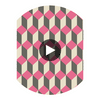 Delano - Pink And Black  By Cole & Son | Cole & Son Geometric Ii |  Wallcovering Print Circular Swatch | DW
