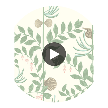 Secret Garden - Soft Green  By Cole & Son | Cole & Son Whimsical |Animal/Insects Botanical & Floral Wallcovering Print Circular Swatch | DW