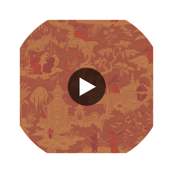 Chinese Toile - Red  By Cole & Son | Cole & Son Archive Anthology |Chinoiserie Global Wallcovering Print Circular Swatch | DW