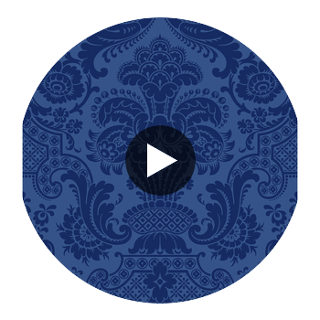 Petrouchka - Blue Blue By Cole & Son | Cole & Son Mariinsky Damask |  Wallcovering Print Circular Swatch | DW