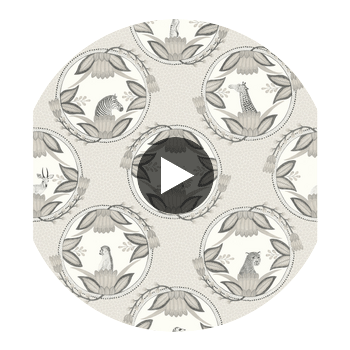 Ardmore Cameos - Grey Ivory By Cole & Son | Cole & Son Ardmore |  Wallcovering Print Circular Swatch | DW