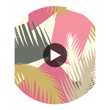 Deco Palm - Pink  By Cole & Son | Cole & Son Geometric Ii |  Wallcovering Print Circular Swatch | DW