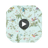 Hummingbirds - Blue Multi-Colour  By Cole & Son | Cole & Son Selection Of Hummingbirds |Animal/Insects Botanical & Floral Wallcovering Print Circular Swatch | DW