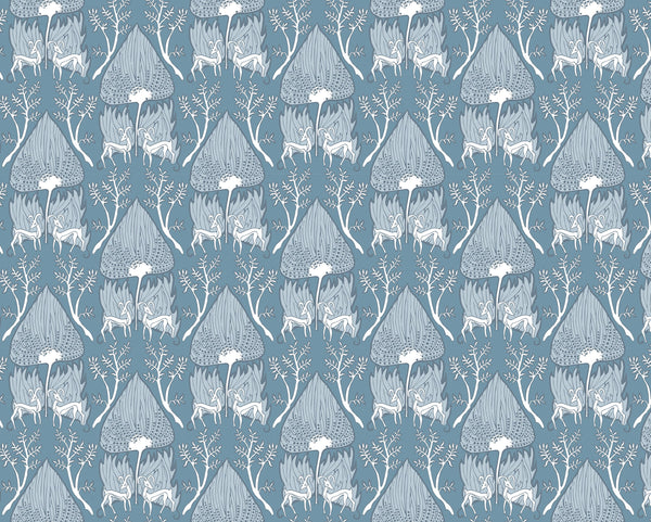 Dear Deer Damask Fabric | Phillipe Romano Screen Prints