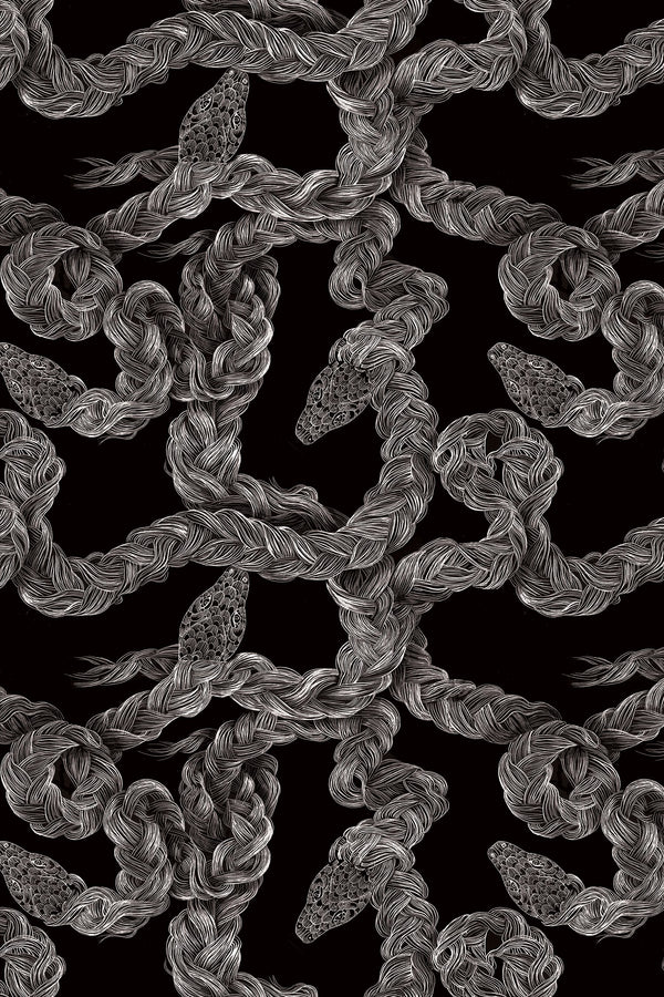 Twisted Snakes Black | Phillipe Romano Screen Prints