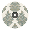Palampore Leaf | Anna French Wallcovering Circular Swatch | DW