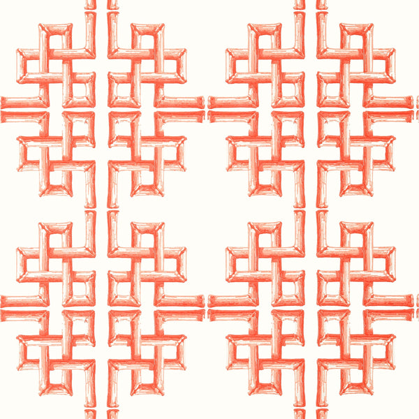 Boca Bamboo Coral - Coral Wallcovering | Thibaut