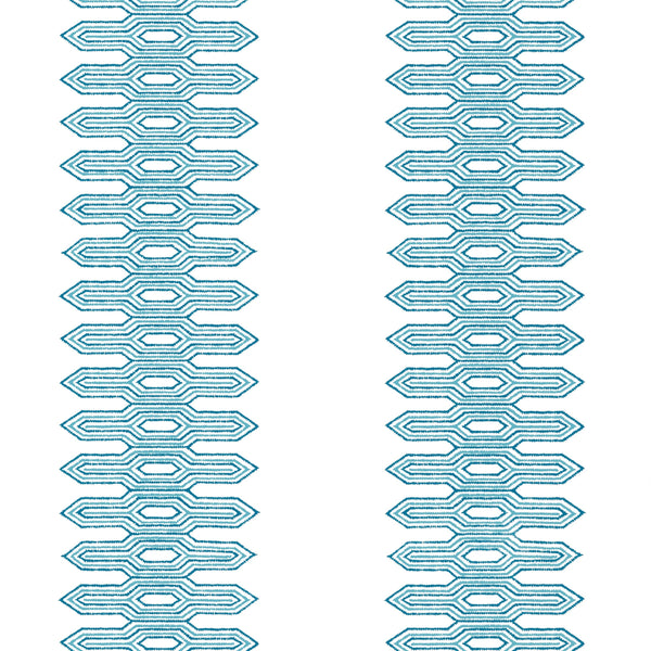 Nola Stripe Aqua - Aqua Wallcovering | Thibaut