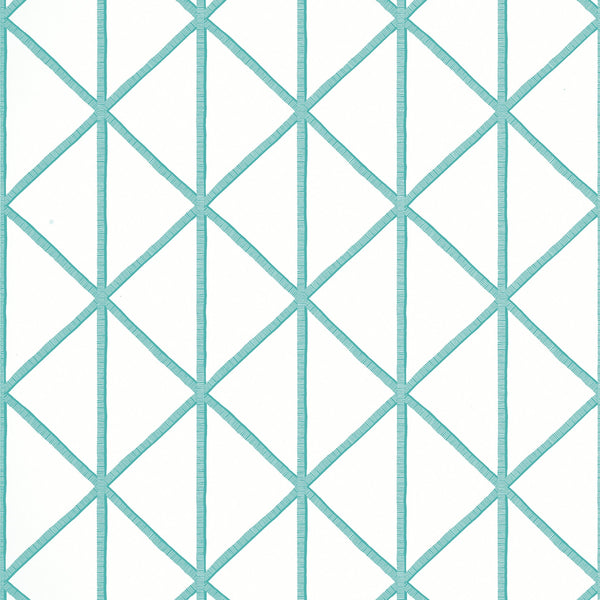 Box Kite Turquoise - Turquoise Wallcovering | Thibaut