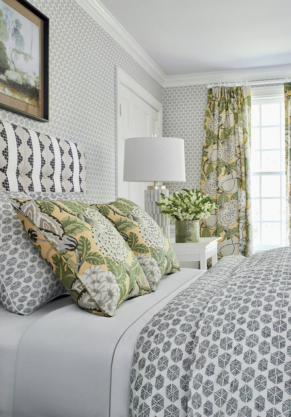 Mitford Yellow Printed Fabric | Thibaut