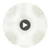 Bahia Metallic Gold on Pearl on White | Thibaut Wallcoverings Circular Swatch | Thibaut