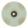 Bahia Metallic Gold on Metallic Gold on Aqua | Thibaut Wallcoverings Circular Swatch | Thibaut