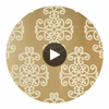 Caballo Metallic Gold | Thibaut Wallcoverings Circular Swatch | Thibaut