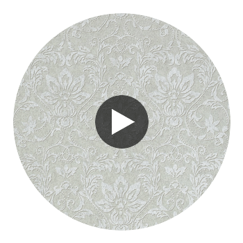 Kalynn Metallic Silver on Grey | Thibaut Wallcoverings Circular Swatch | Thibaut