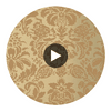 Lyndon Damask Tobacco on Metallic Gold | Thibaut Wallcoverings Circular Swatch | Thibaut
