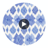 Bimini Ikat Blue and White | Thibaut Wallcoverings Circular Swatch | Thibaut