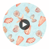Clearwater Blue | Thibaut Wallcoverings Circular Swatch | Thibaut
