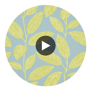 Regatta Raffia Green and Blue | Thibaut Wallcoverings Circular Swatch | Thibaut