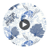Bimini Ikat Blue on White | Thibaut Wallcoverings Circular Swatch | Thibaut