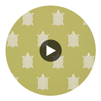 Turtle Bay Green | Thibaut Wallcoverings Circular Swatch | Thibaut
