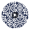 Allison Navy | Thibaut Wallcoverings Circular Swatch | Thibaut Wallpaper