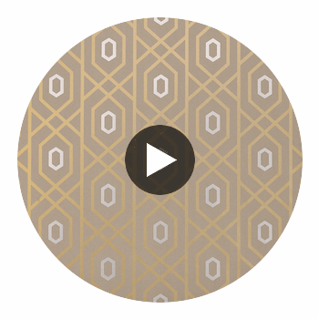 Prescott Metallic on Taupe | Thibaut Wallcoverings Circular Swatch | Thibaut