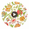 Cayman Brights on White | Thibaut Wallcoverings Circular Swatch | Thibaut