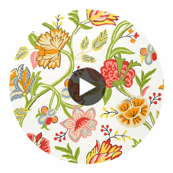 Cayman Brights on White | Thibaut Wallcoverings Circular Swatch | Thibaut