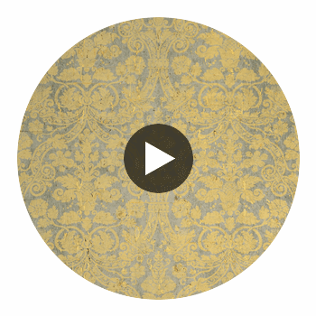 Damask Resource 3 Metallic Gold | Thibaut Wallcoverings Circular Swatch | Thibaut