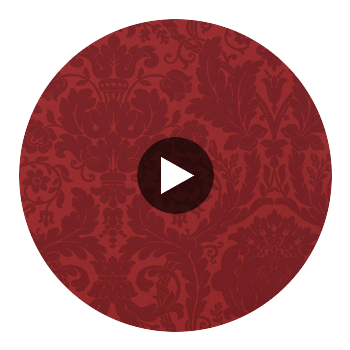 Damask Resource 3 Red | Thibaut Wallcoverings Circular Swatch | Thibaut