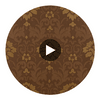 Damask Resource 3 Brown | Thibaut Wallcoverings Circular Swatch | Thibaut