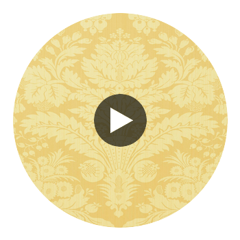 Damask Resource 3 Yellow | Thibaut Wallcoverings Circular Swatch | Thibaut
