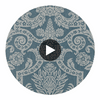 Braxton Texture Pearl on Slate Blue | Thibaut Wallcoverings Circular Swatch | Thibaut