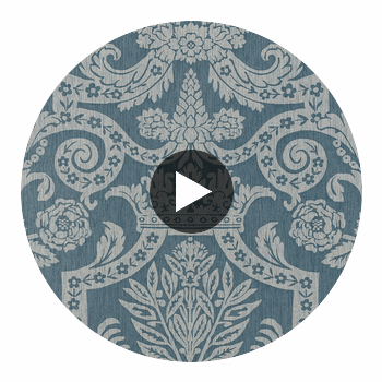 Braxton Texture Pearl on Slate Blue | Thibaut Wallcoverings Circular Swatch | Thibaut