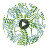 Augusta Blue and Green | Thibaut Wallcoverings Circular Swatch | Thibaut