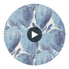 Under the Sea Turquoise and Plum | Thibaut Wallcoverings Circular Swatch | Thibaut