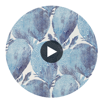 Under the Sea Turquoise and Plum | Thibaut Wallcoverings Circular Swatch | Thibaut