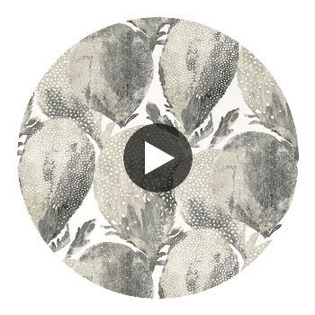 Under the Sea Black and White | Thibaut Wallcoverings Circular Swatch | Thibaut
