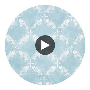 Santorini Light Blue | Thibaut Wallcoverings Circular Swatch | Thibaut