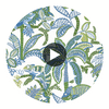 Iggy Blue and Green | Thibaut Wallcoverings Circular Swatch | Thibaut