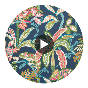 Iggy Navy | Thibaut Wallcoverings Circular Swatch | Thibaut