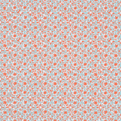 Sand Dollar Coral and Blue - Coral and Blue Wallcovering | Thibaut