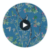 Claire Navy | Thibaut Wallcoverings Circular Swatch | Thibaut